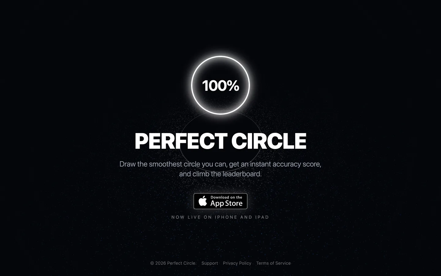 The Perfect Circle app: draw a circle freehand and get an instant accuracy score